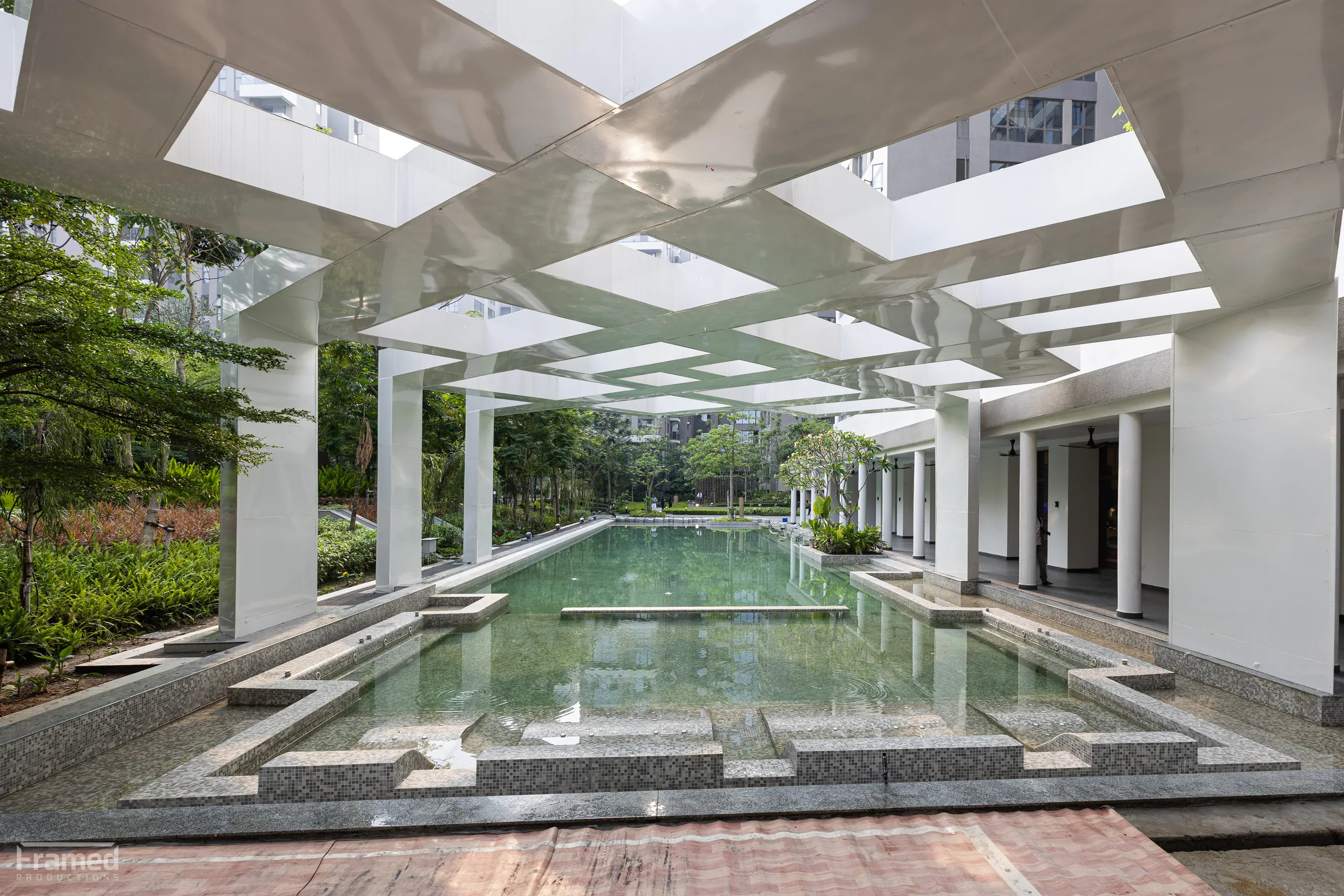 Semi Covered Swimming Pool